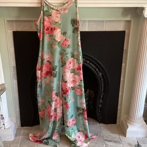 Floral jumpsuit with Pink and Green flowers closet closed 8/16 to 9/8